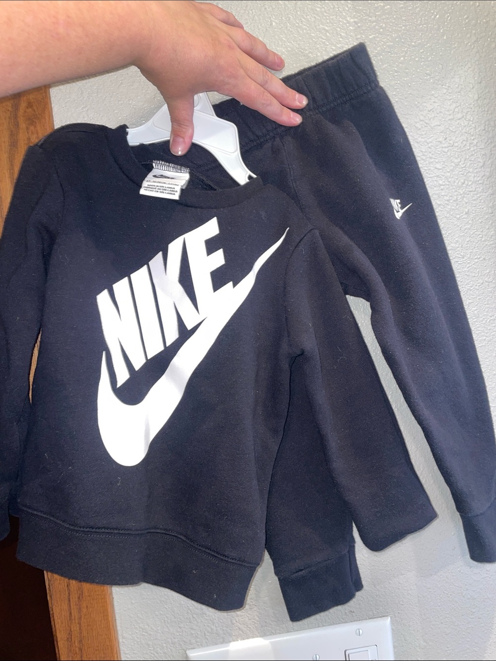Nike Black Sweatshirt & Joggers Set with White Logo